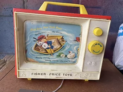 Buy Vintage 1966 Fisher Price Toys Giant Screen Music Box TV Classic Toys WORKING • 5£