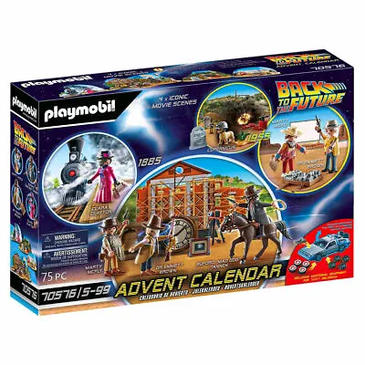 Buy Playmobil 70576 Toy Back To The Future III Surprise Advent Calendar 75pcs New • 26.99£