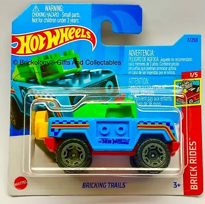 Buy Hot Wheels Fits Lego Car Bricking Trails Blue Build On Removable Parts By Mattel • 12£