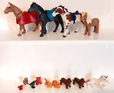Buy Playmobil Figures Animal Bundle Horses Pony Unicorn Fox  Badger Dogs Cats Birds • 10£