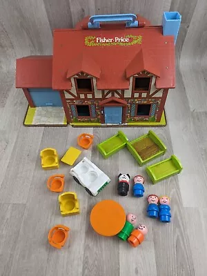 Buy Fisher Price 952 Play House W/Garage Family Carry Handle Incomplete • 15£