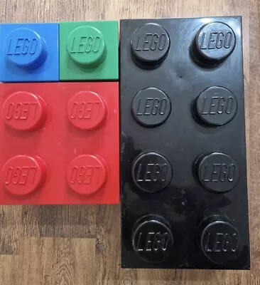 Buy Bundle LEGO Black Brick 8 Stud Storage Box +  1 X 4 Stud Box + 2 X 1 Stud Box • 44.99£