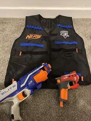 Buy Nerf N-Strike Elite Tactical Black Orange Vest Jacket Plus 2x Hand Blasters BB5D • 12£