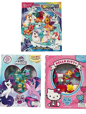 Buy 3 X Stuck On Stories/My Busy Books -My Little Pony The Movie,Hello Kitty,Unicorn • 9.50£