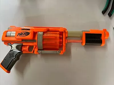 Buy Nerf Dart Tag Pump Action Gun (Orange) With 10 Dart Drum  • 7£