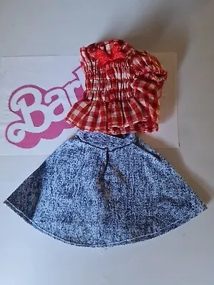 Buy BARBIE MATTEL FASHION Gift Skirt JEANS Red Shirt OUTFIT 1990 CLOTHES 8750 • 8.22£
