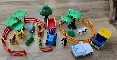 Buy Playmobil 123 Bundle Zoo Animals Tractor Fences • 12.50£