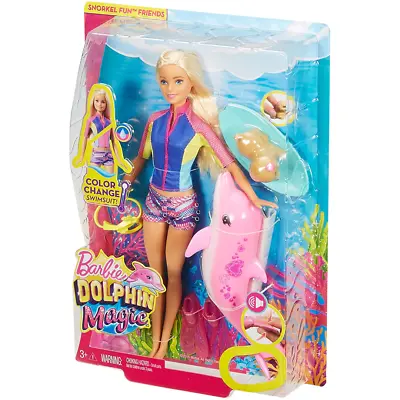 Buy Barbie Dolphin Magic Snorkel Fun Friends Doll FBD63 • 24.99£
