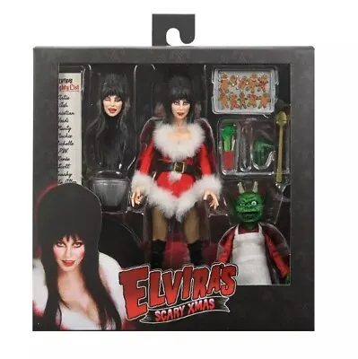 Buy NECA 8  Scale Clothed Elvira (Very Scary X-Mas Version) Action Figure • 68.99£