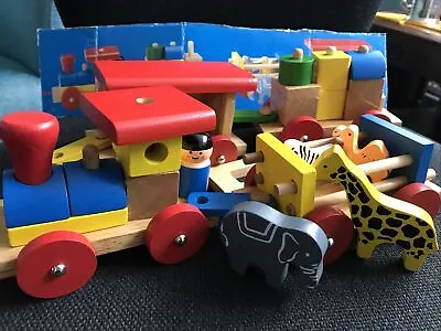 Buy Fisher Price Wooden Train Set Blocks And Number Set • 7.50£