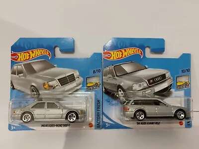 Buy 2021 Hot Wheels MERCEDES-BENZ 500E In Silver And '94 AUDI AVANT RS2 In Silver  • 11.49£