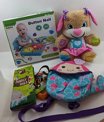 Buy ⭐ Baby Toddler Toys Bundle Fisher Price Puppy's Smart Stages Sis, Redkite Backpa • 12£