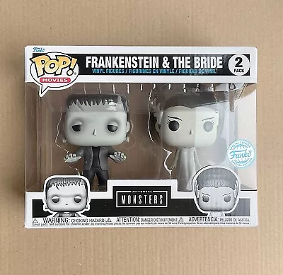 Buy Funko Pop Universal Monsters Frankenstein & The Bride 2-Pack + Free Protector • 59.99£