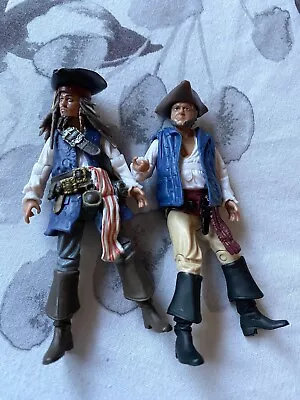 Buy Pirates Of The Caribbean On Stranger Tides Captain Jack Sparrow & Gibbs Figures • 12.99£