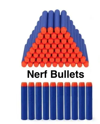 Buy Refill Gun Darts Blue Bullets Nerf Round Head Foam Soft 7.2cm Stocking Filler • 3.99£