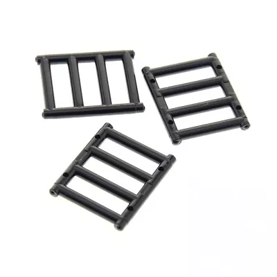 Buy 3x LEGO Grid Fence 1x4x3 Black Ladder Window Grille 21137 71016 4521681 62113 • 2.24£