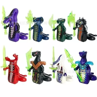 Buy Set Of 8 Pcs Ninjago Snake Mini Figures Pythor Sensei Wu Building Blocks Toys • 12.99£