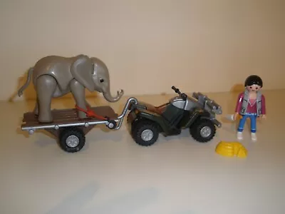 Buy Playmobil Safari Wild Life - Orphaned Baby Elephant + Ranger & Quadbike/Trailer • 10£