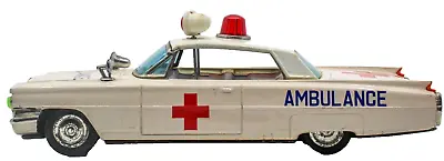 Buy Vintage Japanese Tin Friction 1960's Cadillac 2-door Coupe Ambulance • 157.75£