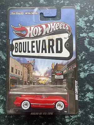 Buy 1:64 Hot Wheels 1955 Corvette Boulevard Red Ahead Of Its Time #W4645 NRFP 2011 • 23.50£