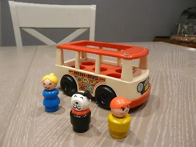 Buy Vintage Fisher Price Little People Mini Bus Van And Figures 1980s Toys • 15£