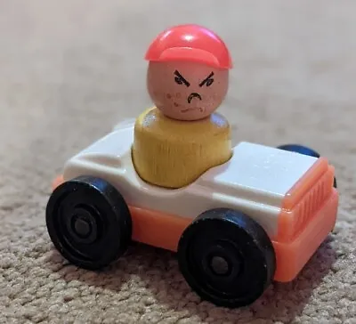Buy Vintage Fisher Price Little People Orange Car And Driver • 0.99£