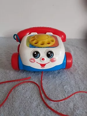 Buy Fisher Price Pull Along Chatter Telephone Retro Mattel Phone Toy Rolly Eyes 2000 • 8.99£