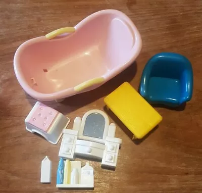 Buy Vintage Fisher Price Loving Family Dolls House Furniture / Accessories Bundle  • 9.99£