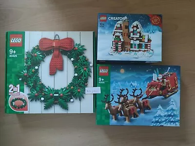 Buy Lego Christmas 40426 Wreath 40499 Santas Sleigh 40337 Gingerbread # • 99.90£