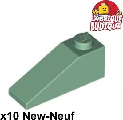 Buy LEGO 10x Slope Brick Gradient Angled 33 3x1 Green Pale / Blase Sand/Sand 4286 • 3.46£