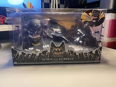 Buy DC Comics Batman (1989) Cosbaby Batman With Batmobile Figure Hot Toys • 59.95£