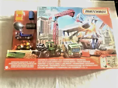 Buy Matchbox Downtown Demolition Playset Toy Mattel 2 Vehicles + 10 Accessories Set • 25£