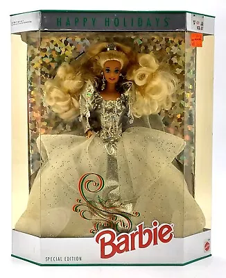 Buy 1992 Happy Holidays Barbie Doll - Blonde / Special Edition, Mattel 1429 / NrfB • 102.71£