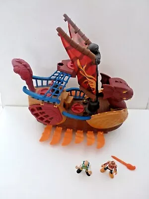 Buy Fisher Price Imaginext Red Dragon Serpent Pirate Viking Ship 2010 + 2 FIGURES • 24.99£