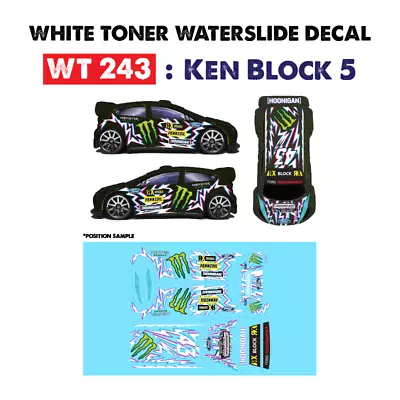 Buy WT243 White Toner Waterslide Decals KEN BLOCK 5 For Custom 1:64 Hot Wheels • 3.83£