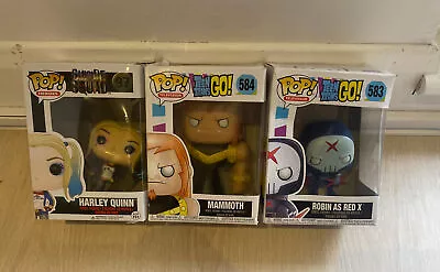 Buy Funko Pop HARLEY QUINN 97 MAMMOTH 584 ROBIN AS RED X USED INSERTS MISSING JOBLOT • 29£