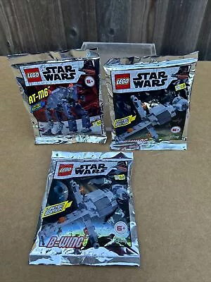 Buy Lego 3 Star Wars Sets 911950 B-Wing X 2 And 911948 AT-M6 Poly Bag New Sealed • 15.99£