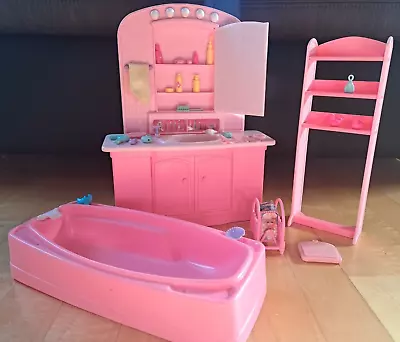 Buy Barbie Bathroom With Bathtub Sink Cabinet Scale Magazines Among Others • 34.42£
