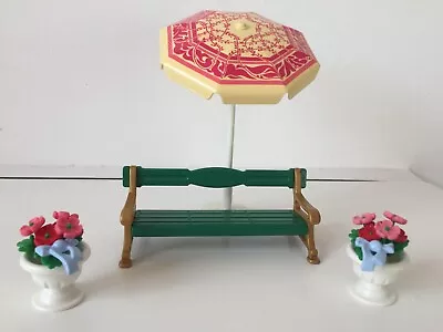 Buy Playmobil Victorian Mansion Garden Bench Parasol Planters And Flowers. NEW • 12.50£