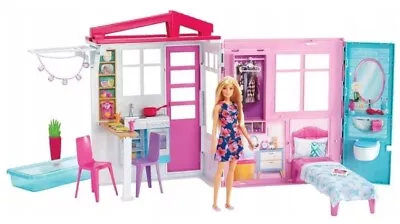 Buy Barbie Dollhouse With Pool And Kitchen + Doll FXG55 Mattel • 111.41£