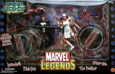 Buy Marvel Urban Legends Four Figures Daredevil Punisher Spider-man Electra Toybiz • 162.98£