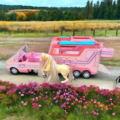 Buy Barbie Luxury Trailer Horse Trailer Horse Van + Horse / Mattel 1993 • 120.32£