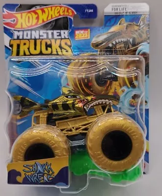 Buy Hot Wheels Monster Trucks Shark Wreak Gold Wheels 2023 New And Sealed • 10£