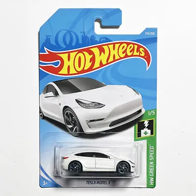 Buy Hot Wheels 2019 Tesla Model 3 (White) HW Green Speed • 11.96£