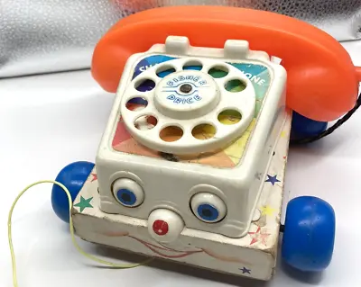 Buy Vintage Fisher Price Chatter Telephone Pull Along Wooden Base • 9.99£