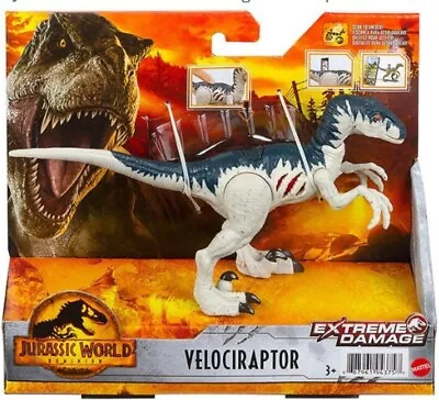 Buy Jurassic World - Velociraptor Dinosaur Action Figure - Extreme Damage - • 12.99£