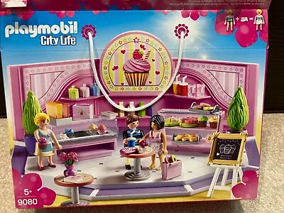 Buy Playmobil 9080 City Life Cupcake Shop Complete With Box And Instructions • 17.50£