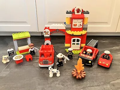 Buy Lego Duplo Fire Station With Extra Figures, Truck, Car & Pizza Set • 12.99£