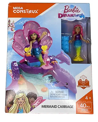 Buy Mega Construx Barbie Dreamtopia Mermaid Carriage Building Kit DPK98 40 Pcs NIB • 16.36£