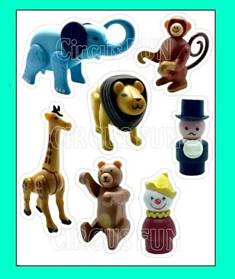 Buy Vintage Fisher Price Little People STICKERS SET 991 CIRCUS TRAIN Clown Animals • 7.69£